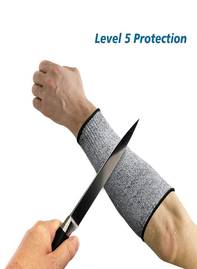 CAWANFLY 2 Pairs Protective Arm Sleeves, Cut Resistant Sleeve Arm Protectors Anti Abrasion Safety Armband for Garden Kitchen Work (Black+Grey) - Image 3